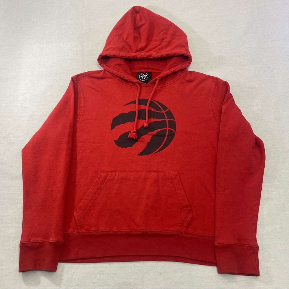 Toronto Raptors Hoodie Mens L Red 47 Brand NBA Basketball Sports Classic